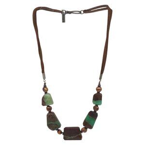 Vtg Paige Wallace Signed Turquoise Necklace 16" Beaded Freshwater Pearl 925 Y15